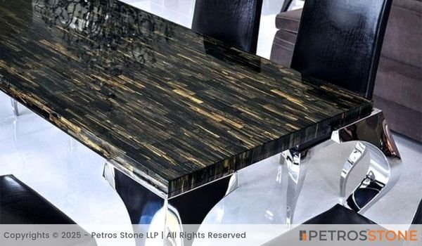 Blue Tiger Eye Marble Table