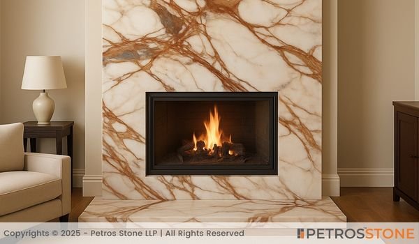 Calacatta Rosso Marble Fire Surround