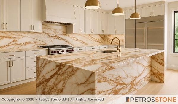 Calacatta Rosso Marble Kitchen Countertop