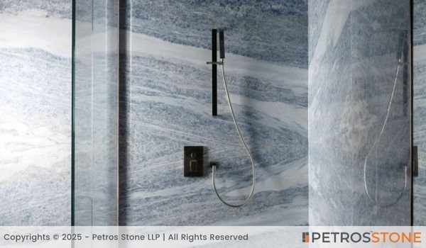 Calcite Azul Marble Bathroom