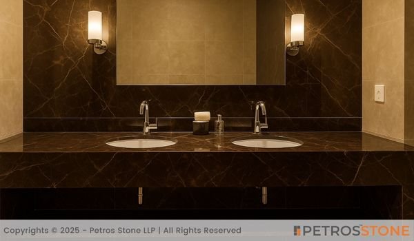 Choco Marfil Marble Bathroom