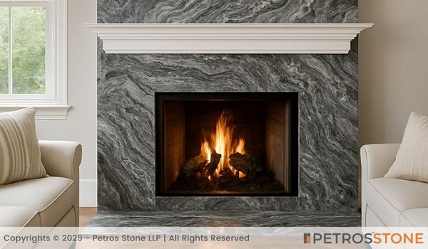 Exotic Grey Marble Fire Surround