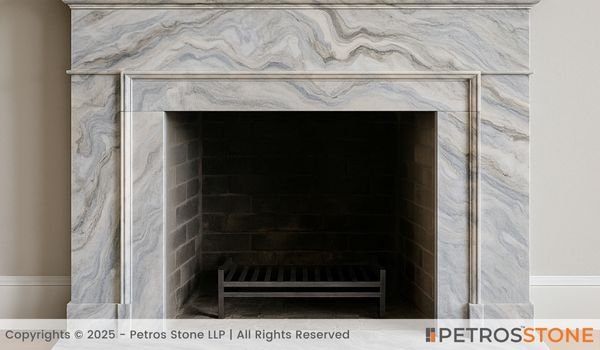 Fantasy Blue Marble Fire Surround