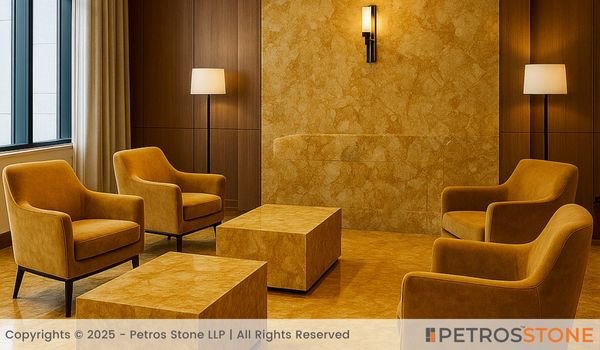 Flowery Gold Marble Hotel Lounge