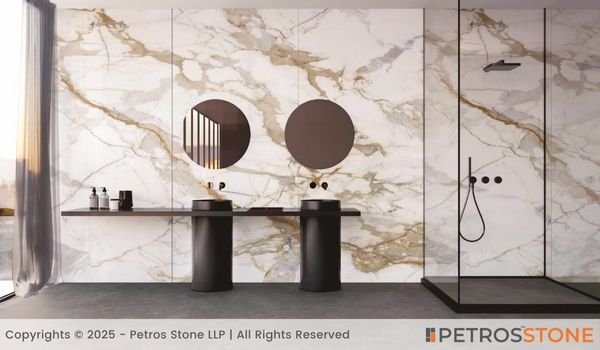 Golden Calacatta Marble Bathroom