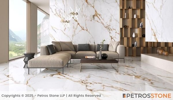 Golden Calacatta Marble Flooring and Wall Cladding