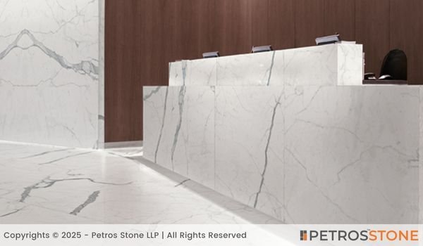 Italian Statuario Marble Reception Desk