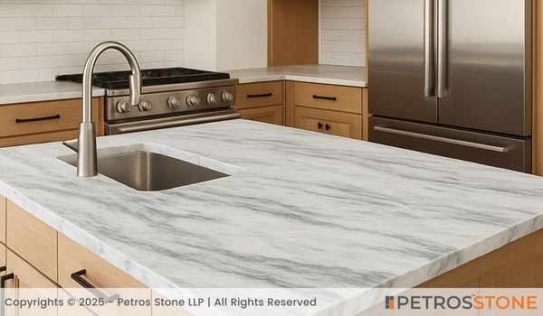 Mountain White Marble Countertop