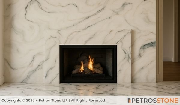 Multi White Marble Flooring, Wall Cladding, and Fire Surround