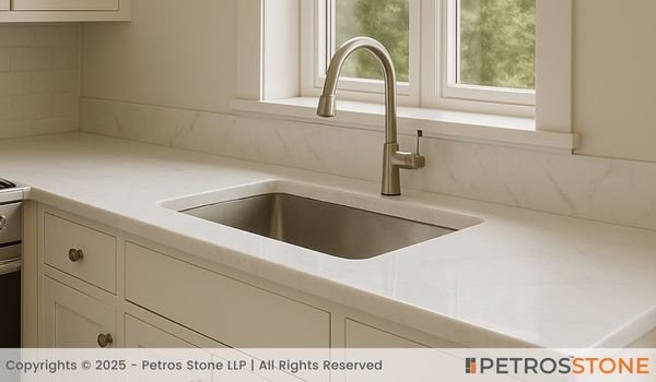 Petros® White Marble Countertop