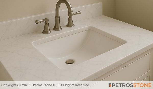 Petros® White Marble Vanity Top