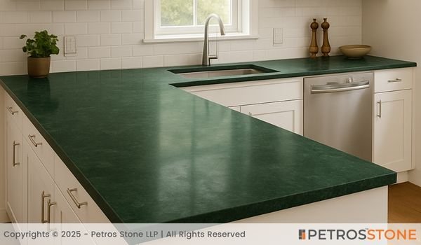 Plain Green Marble Countertop