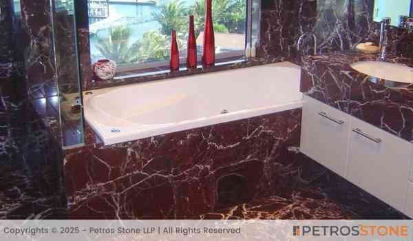 Rosso Levanto Marble Bathroom