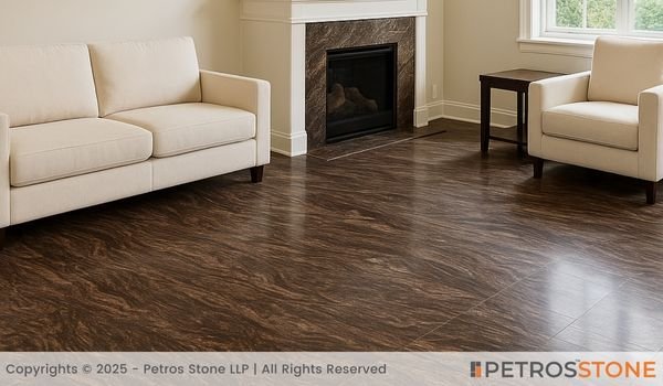 Siskin Brown Marble Flooring and Fire Surround