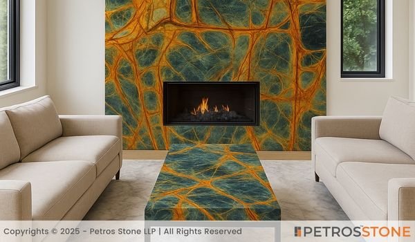 Spider Blue Marble Table