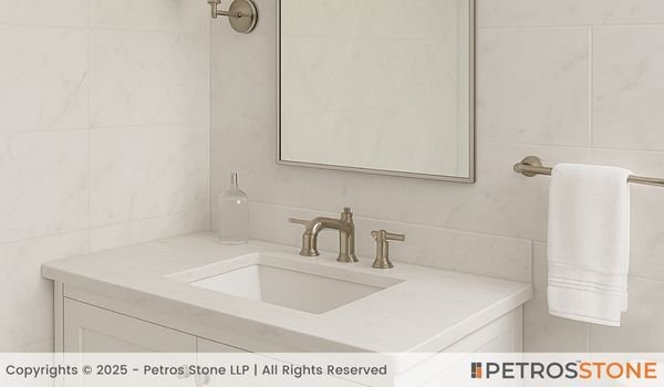 Swive White Marble Bathroom