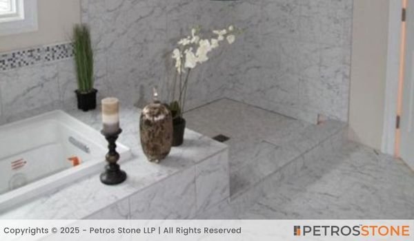 Venatino White Marble Bathroom