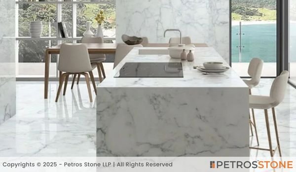 Venatino White Marble Countertop