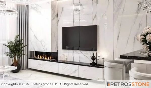 White Indian Statuario Marble Wall Cladding