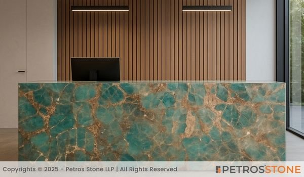Amazonite Marble Reception Desk