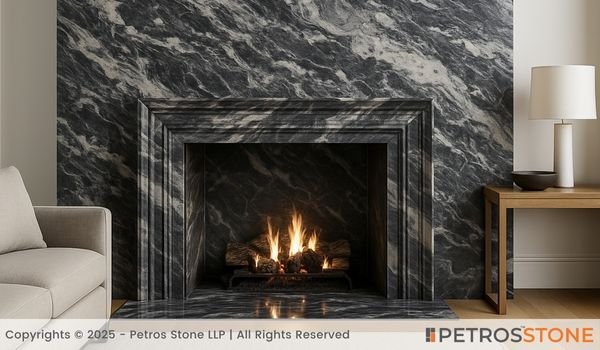 Black Sparrow Marble Fire Surround