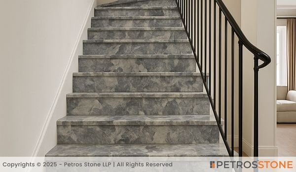 Blue Breccia Marble Stairs