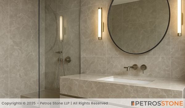 Bossy Grey Marble Bathroom
