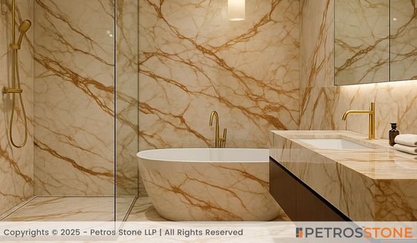 Brecha Rosetta Marble Bathroom