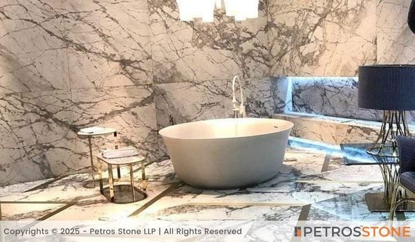 Invisible Grey Marble Bathroom