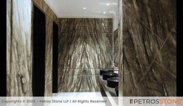 Sequoia Brown Marble Restroom