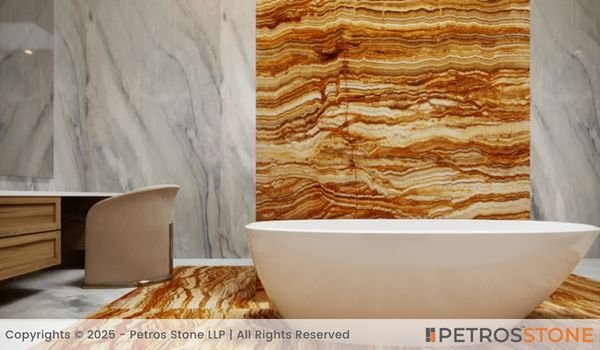 Veino Macaubas Marble Bathroom