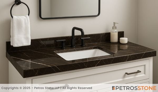 Walnut Brown Marble Vanity Top