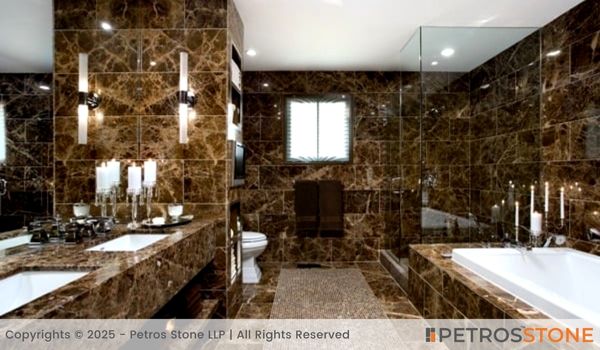 Dark Emperador Marble Bathroom