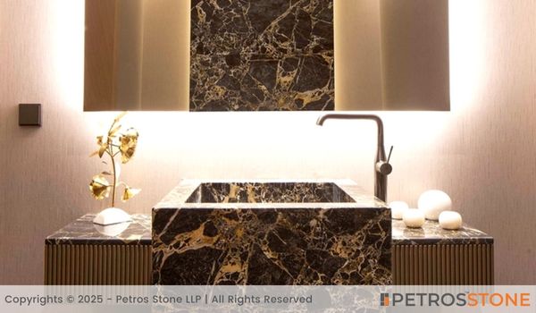 Golden Portoro Marble Vanity Top