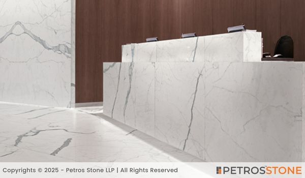 Italian Statuario Marble Reception Desk
