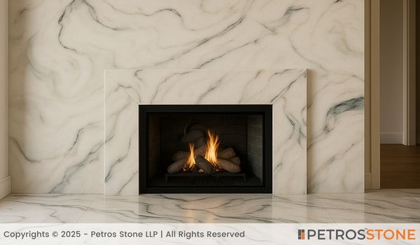 Multi White Marble Flooring, Wall Cladding, and Fire Surround
