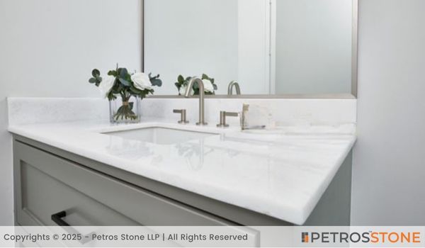 Opal White Marble Vanity Top