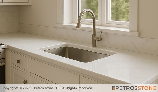 Petros® White Marble Countertop