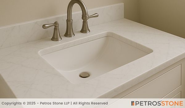 Petros® White Marble Vanity Top