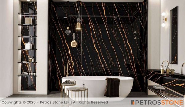 Sahara Noir Marble Bathroom