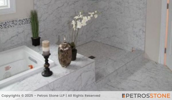 Venatino White Marble Bathroom