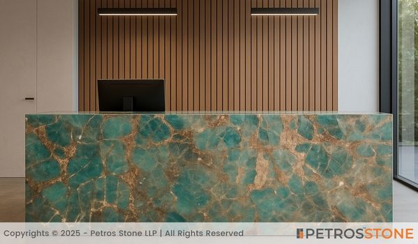 Amazonite Marble Reception Desk