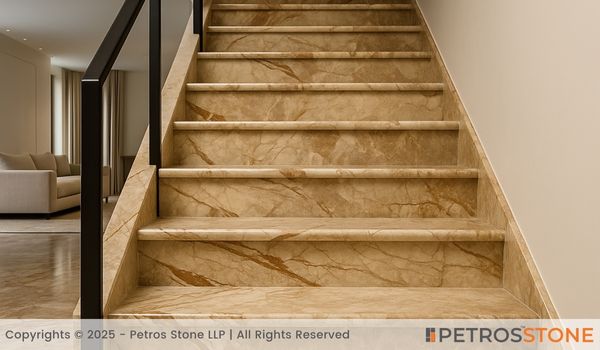 Brecha Rosetta Marble Stairs