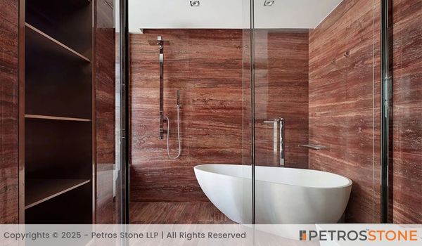Red Travertine Marble Bathroom