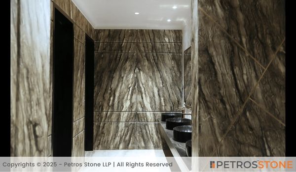 Sequoia Brown Marble Restroom