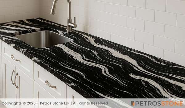 Panda Wave Marble Countertop