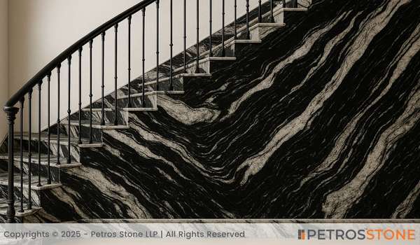Panda Wave Marble Staircase