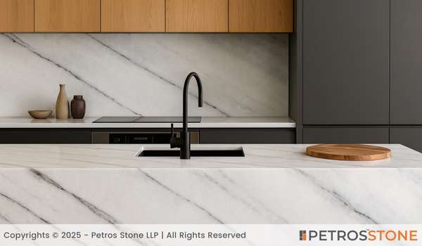 Petros White Marble Kitchen countertop