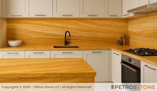 Teak Marble Kitchen countertop