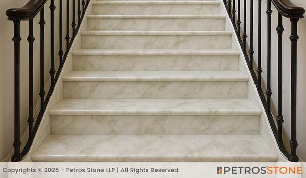 White Aravali Marble Staircase